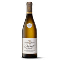 Wine bottle with Albert Bichot Secret de Famille Chardonnay label on a white background