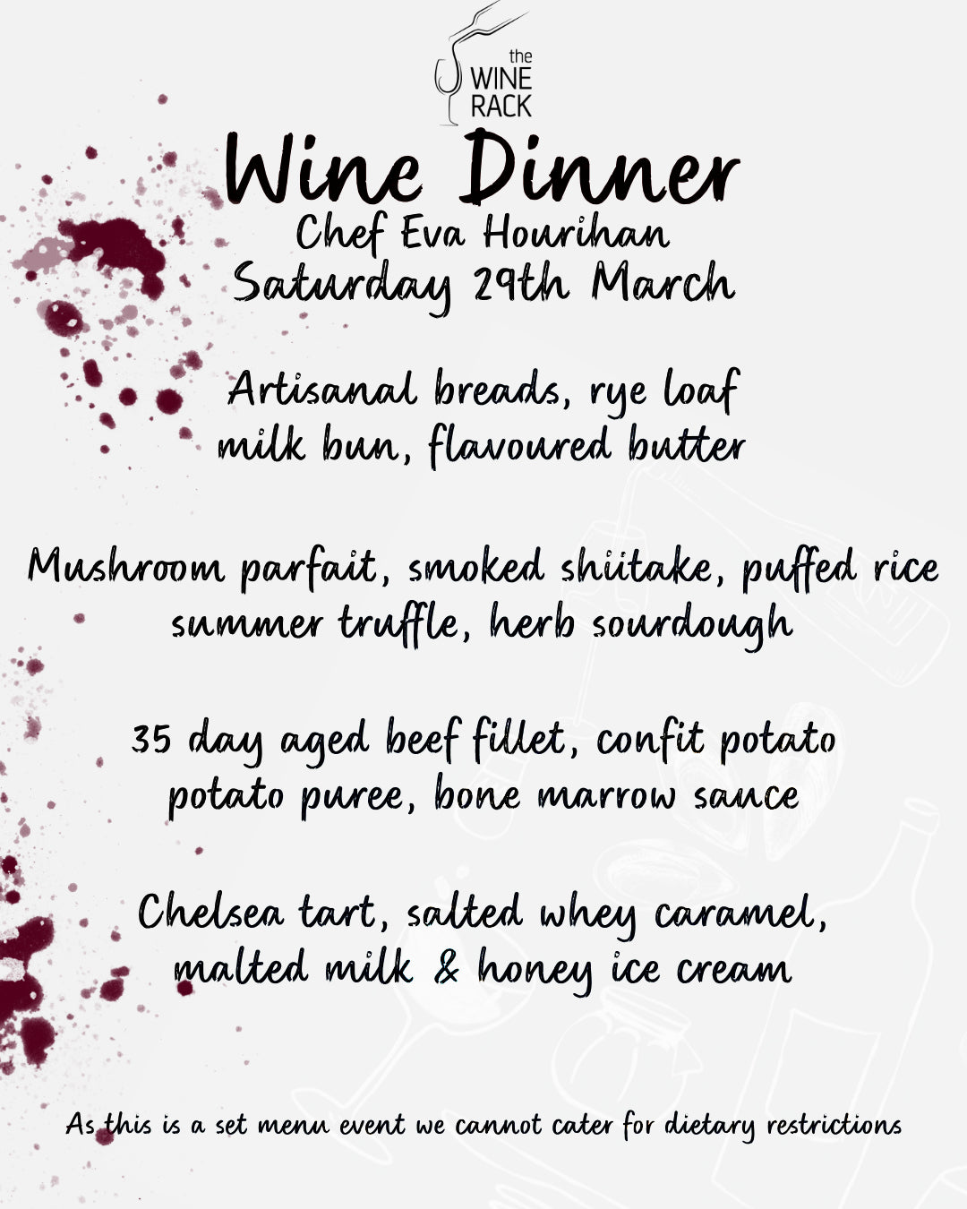 Eva Hourihan Wine Dinner - 29th March 2025