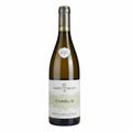Wine bottle of Chablis by Albert Bichot on a white background