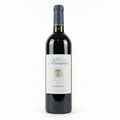 Red wine bottle with a Chateau Kirwan Margaux label on a white background