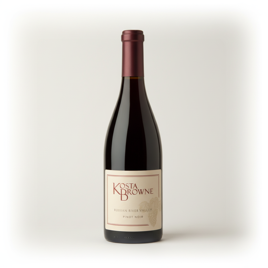 Kosta Browne Pinot Noir wine bottle on a white background
