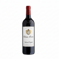 Red wine bottle with a visible label  of Chateau Montrose on a white background