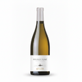 Pouilly Fumé wine bottle with a white label on a white background