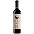 Villa Mangiacane Malchiodo Wine bottle with a label featuring a glass of red wine on a white background
