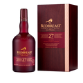 Redbreast 27-year-old Irish whiskey bottle and box on a white background