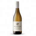 Bottle of Bellevue Estate Sauvignon Blanc wine on a white background