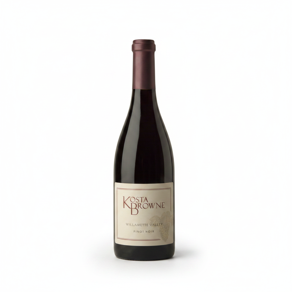 Kosta Browne Pinot Noir wine bottle on a white background