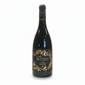 Wine bottle with a decorative Lar de Paula Reserva Rioja label on a white background