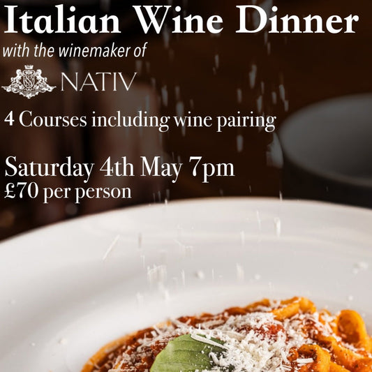 Nativ Winemaker Dinner - Saturday 4th May 7pm