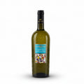 Wine bottle with a colourful Tenuta Ulisse Passerina label on a white background